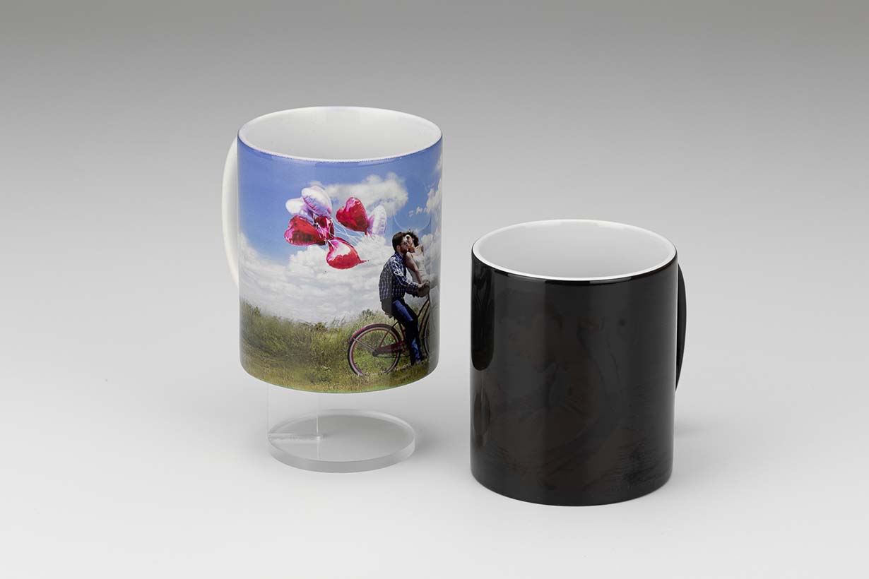 Farbwechsel Tasse / Zaubertasse emaille, tasse, emailletasse, outdoor, Digitaldruck, Fotoaufsteller, online, bestellen, selber, gestalten