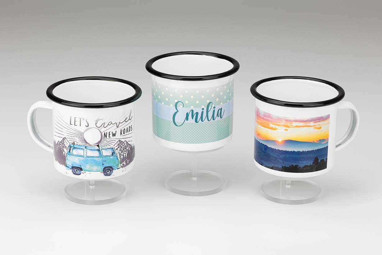 Emaille Tasse / Kaffeepott emaille, tasse, emailletasse, outdoor, Digitaldruck, Fotoaufsteller, online, bestellen, selber, gestalten