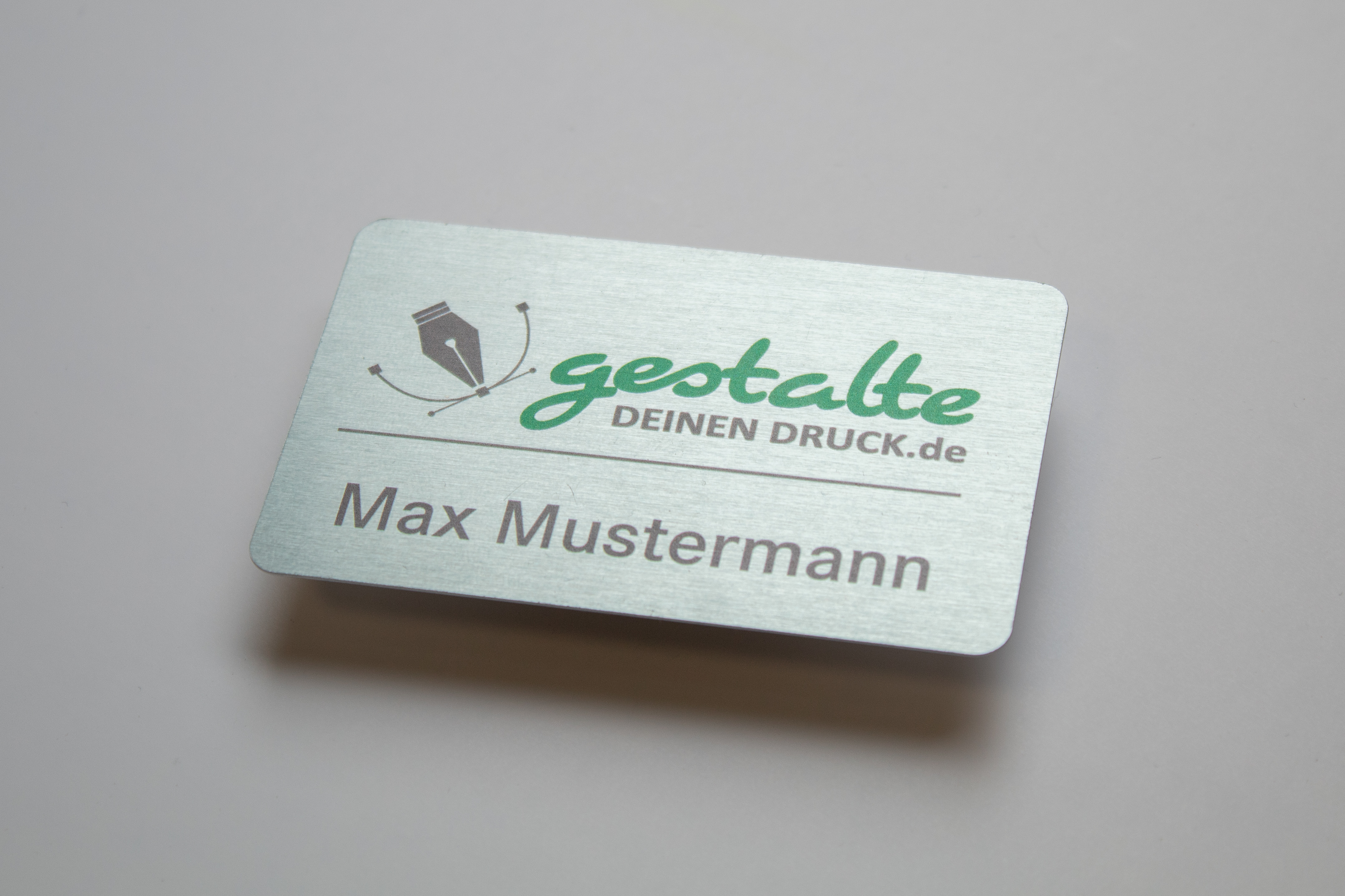 Alukarte, Namensschild, Aluvisitenkarte, mit Magnethalter