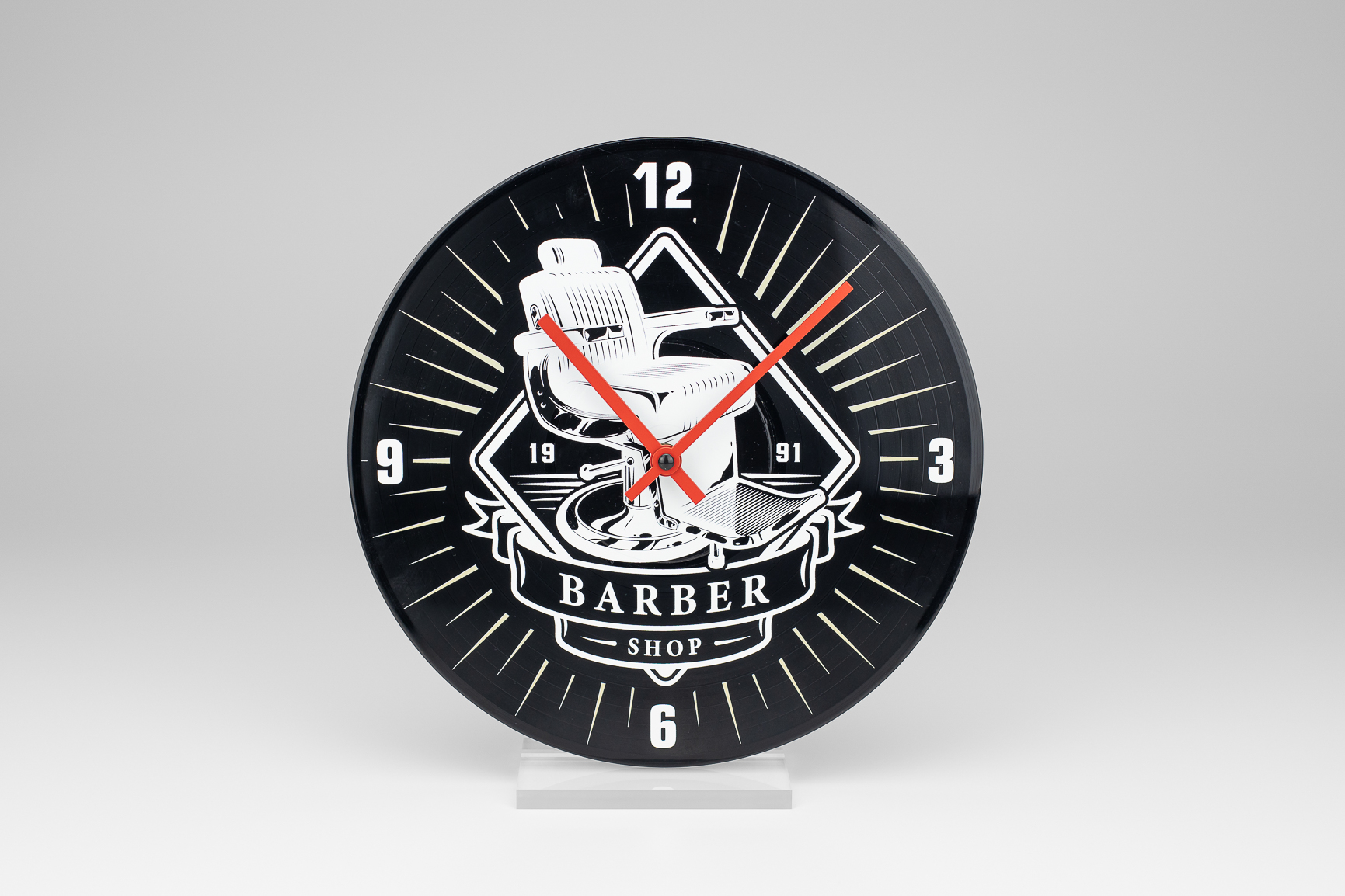 Schallplattenuhr individuell bedruckt Schallplattenuhr, Uhr, Wanduhr, Schallplatte, Uhrwerk, Digitaldruck, Fotoaufsteller, online, bestellen, selber, gestalten